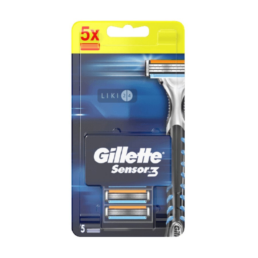 Сменные картриджи для бритья Gillette Sensor 3 мужские 5 шт: цены и характеристики