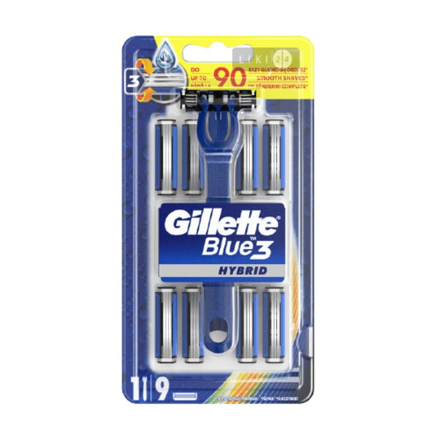 Станок для гоління Gillette Blue 3 Hybrid чоловічий з 9 змінними картриджами: ціни та характеристики