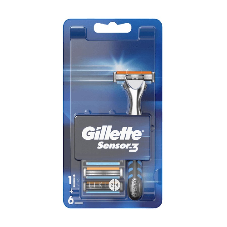 Станок для бритья Gillette Sensor 3 мужской с 6 сменными картриджами: цены и характеристики