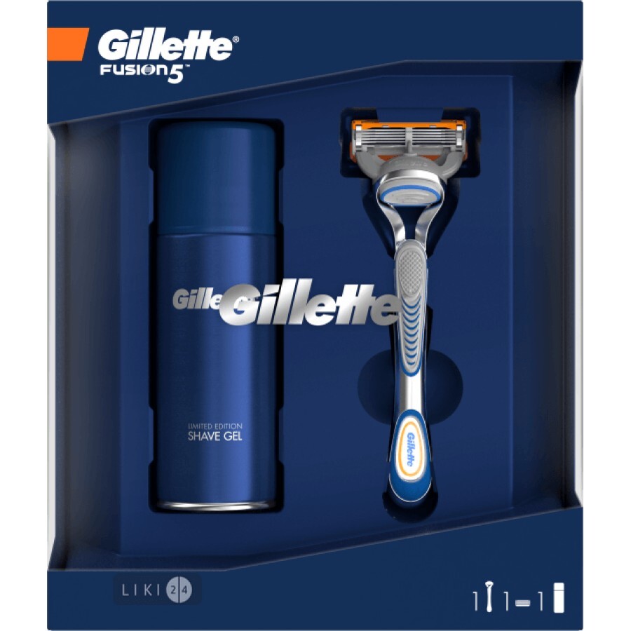Подарунковий набір Gillette Бритва з 1 змінною касетою + Гель для гоління Ultra Sensitive 75 мл: ціни та характеристики