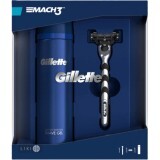 Подарунковий набір Gillette Бритва з 1 змінною касетою Mach 3 + Гель Fusion Ultra Sensitive 75 мл + Дорожній чохол