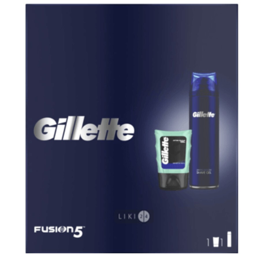 Подарочный набор Gillette Гель для бритья Fusion UltraSensitive 200 мл + Средство после бритья Sensitive 75 мл: цены и характеристики