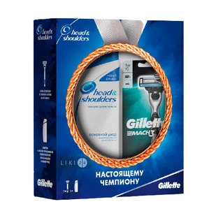 Набор Gillette Бритва Mach3 + Шампунь Head&Shoulders Основной уход 200 мл