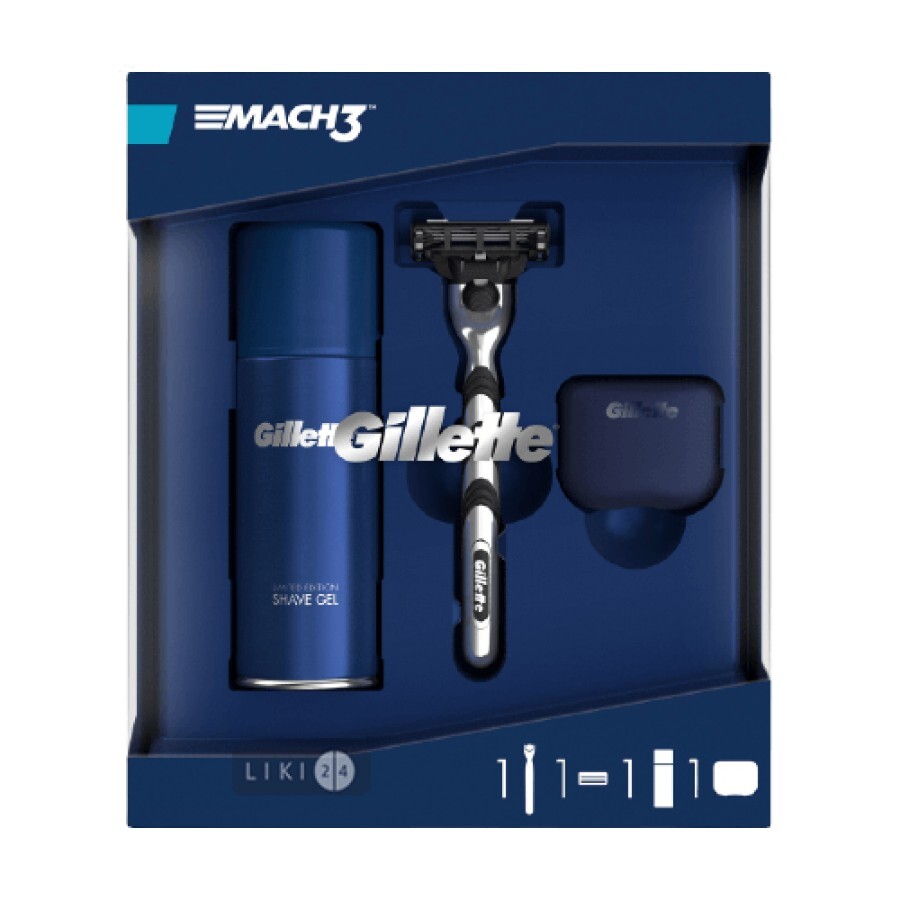 Подарунковий набір Gillette Гель для гоління Fusion Ultra Sensitive 200 мл + Бальзам після гоління Sensitive 75 мл: ціни та характеристики