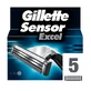 Змінні картриджі для гоління Gillette Sensor Excel чоловічі 5 шт