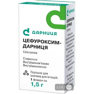 Цефуроксим-Дарниця, порошок для раствора для инъекций по 1,5г во флаконах №1