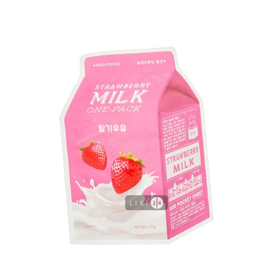 Тканевая маска A'pieu Strawberry Milk One-Pack с экстрактом клубники 21 мл : цены и характеристики
