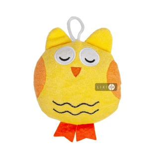 Губка банная Honey Bunny игрушка Совенок желтый