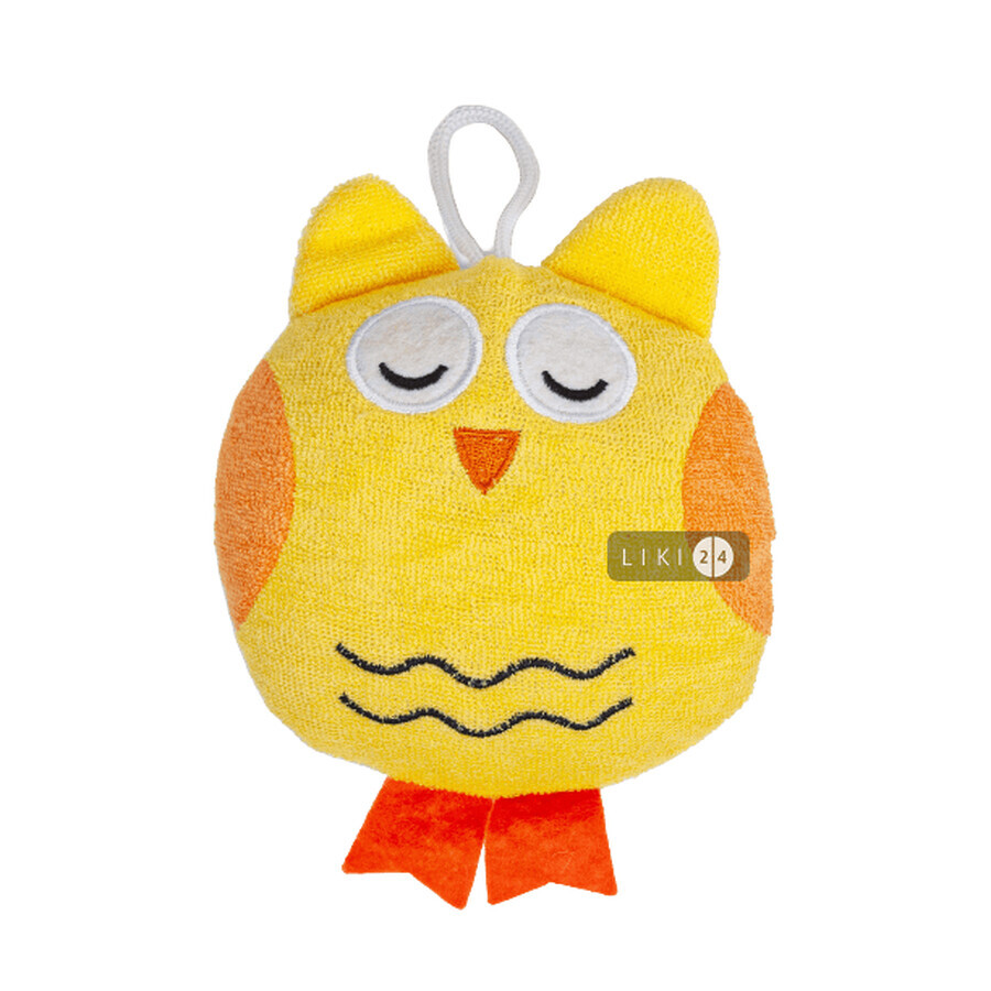 Губка банна Honey Bunny іграшка Совеня жовте: ціни та характеристики