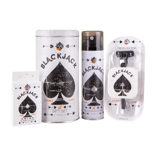 Подарочный набор для мужчин May For Men BlackJack - пена, станок, карты в железной банке