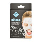 Маска для лица May Face Detox bubble mask с бамбуковым углем, 2*8 г