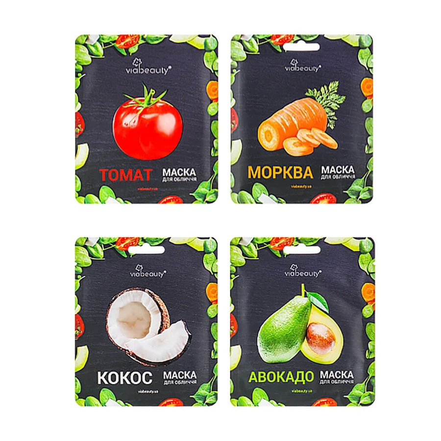 Набор тканевых масок Виа Бьюти витаминизированных Superfood for skin, 4 * 25г: цены и характеристики