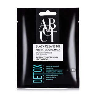 Альгинатная маска для лица About face Detox Energy Black с кивано и морским критмумом, 30 г