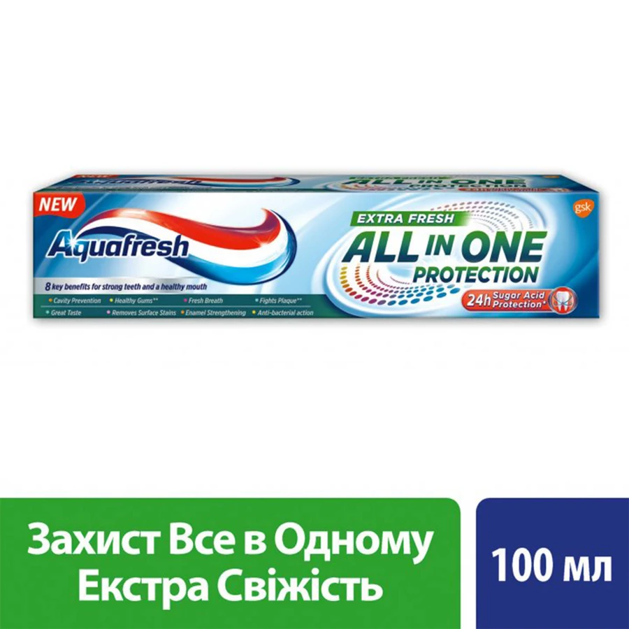 Зубная паста Aquafresh Комплексный уход Экстра свежесть, 100 мл: цены и характеристики