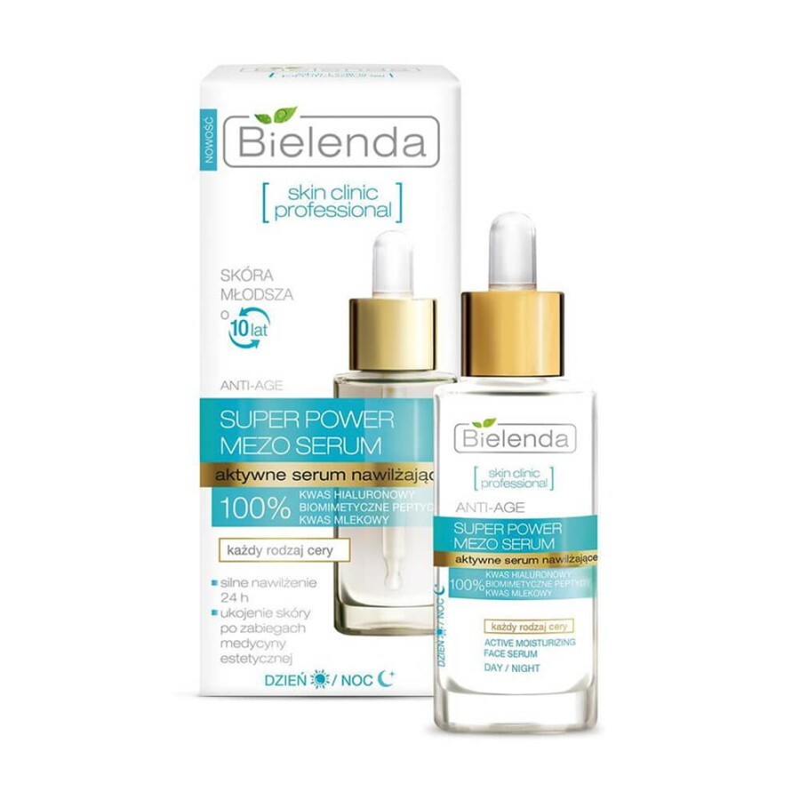 Сироватка для обличчя Bielenda Skin Clinic Professional Зволожуюча з гіалуроновою кислотою 30мл: ціни та характеристики