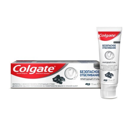 Зубная паста Colgate Безопасное отбеливание Природный уголь 75мл