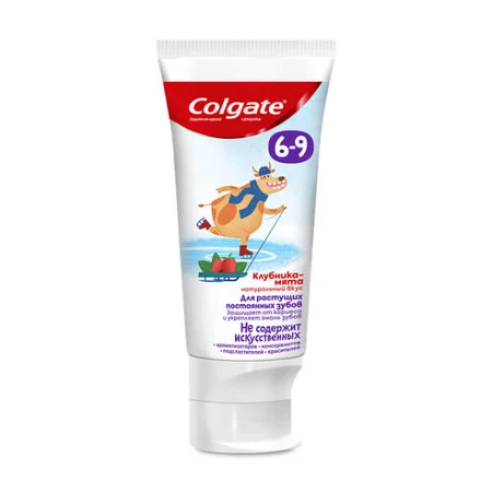 Зубна паста Colgate дитяча з фторидом Полуниця-м`ята 6-9 років, 60 г: ціни та характеристики