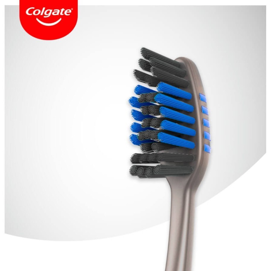 Зубная щетка Colgate Zig Zag Charcoal черная, 3 штуки, средней жесткости: цены и характеристики