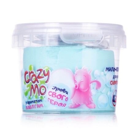Мило-пластилін Crazy Mo для ванни з сюрпризом з ароматом Бабл Гам 100г