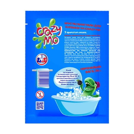 Хрусткі кристали Crazy Mo для купання з ароматом ожини 30г: ціни та характеристики