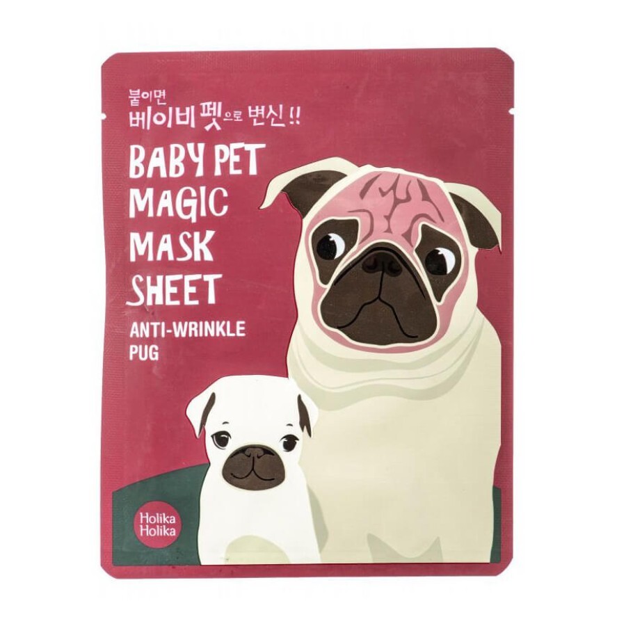 Омолоджуюча тканинна маска Holika Holika Baby Pet Magic Mask Sheet Pug, 22 мл: ціни та характеристики