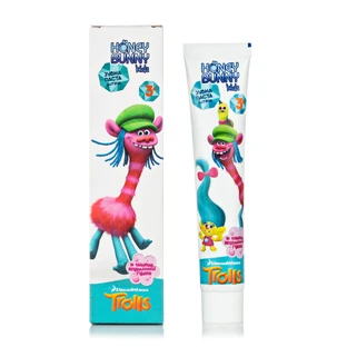 Зубная паста детская Honey Bunny с ксилитом со вкусом жевательной резинки Trolls 50мл