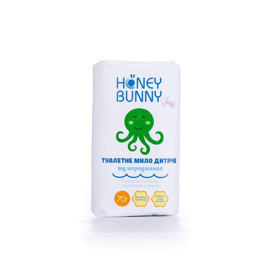 Мило туалетне Honey Bunny дитяче з кремом з екстрактом алое 70г: ціни та характеристики
