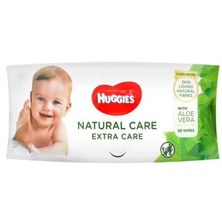 Дитячі вологі серветки Huggies Natural Care Extra Care 56 шт.: ціни та характеристики