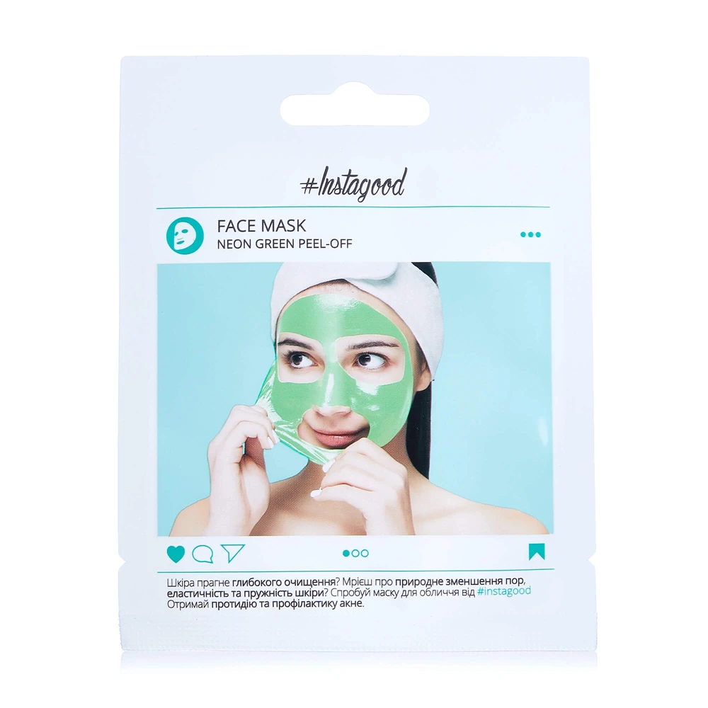 Маска для лица Instagood Face Mask Neon Green peel-off, 12 г: цены и характеристики