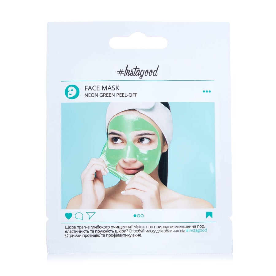 Маска для обличчя Instagood Face Mask Neon Green peel-off, 12 г: ціни та характеристики