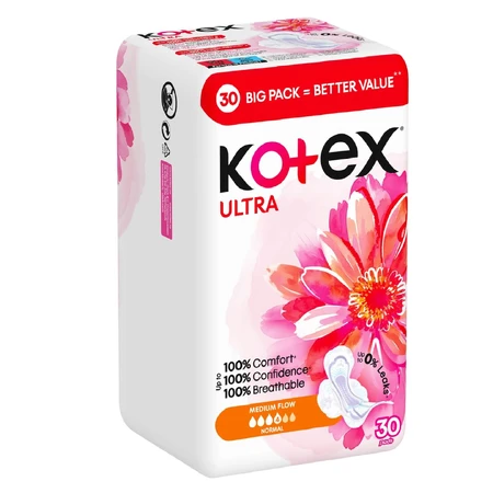 Прокладки для критических дней Kotex Ultra Normal Quadro 30шт: цены и характеристики