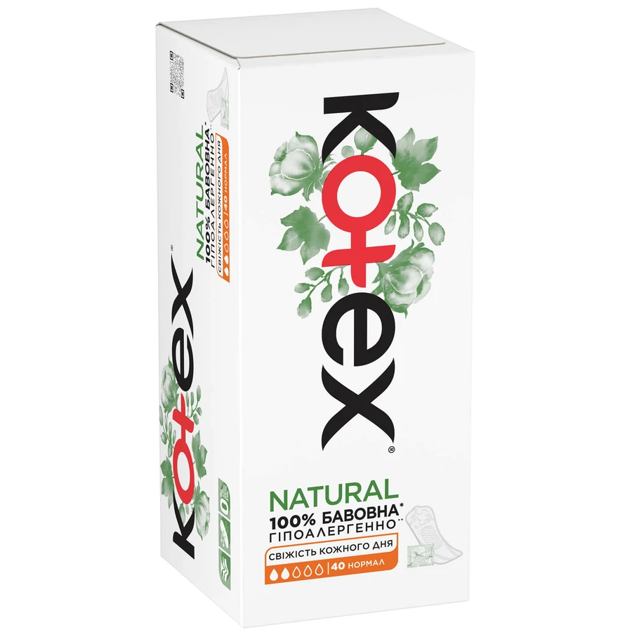 Прокладки щоденні Kotex Natural 40 шт: ціни та характеристики