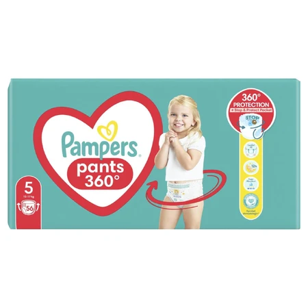 Підгузки Pampers трусики Pants Junior розмір 5 (12-17 кг) 56 шт.: ціни та характеристики