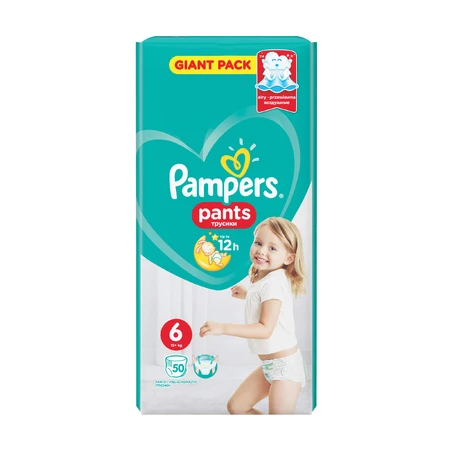Подгузники-трусики Pampers Pants р6 15+ кг 50 шт Giant: цены и характеристики