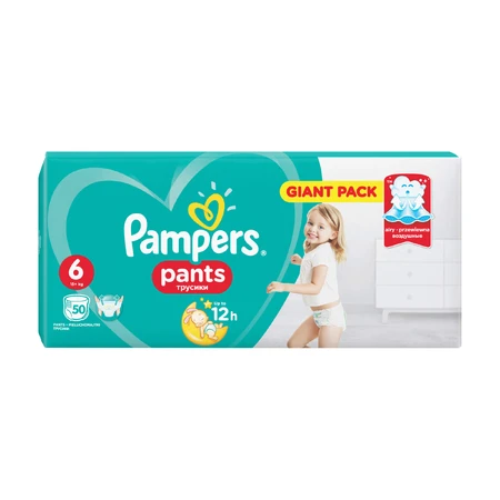 Подгузники-трусики Pampers Pants р6 15+ кг 50 шт Giant: цены и характеристики