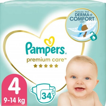 Подгузники Pampers Premium Care размер 4 9-14 кг 34 шт