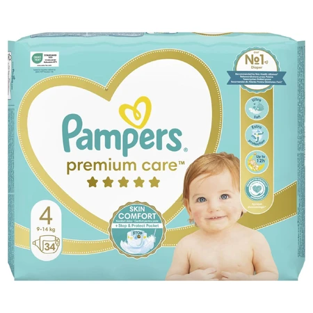 Подгузники Pampers Premium Care размер 4 9-14 кг 34 шт: цены и характеристики