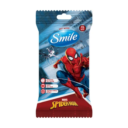Салфетки влажные Smile антибактериальные Marvel 15 шт: цены и характеристики
