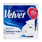 Туалетная бумага Velvet Деликатная белая 3 слоя 4 шт: цены и характеристики