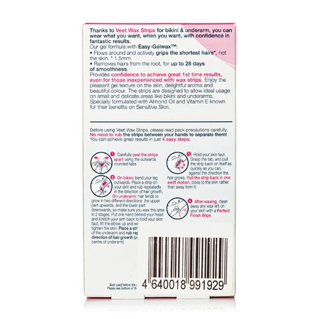 Воскові смужки Veet для депіляції лінії бікіні та під пахвами для чутливої шкіри 16шт: ціни та характеристики