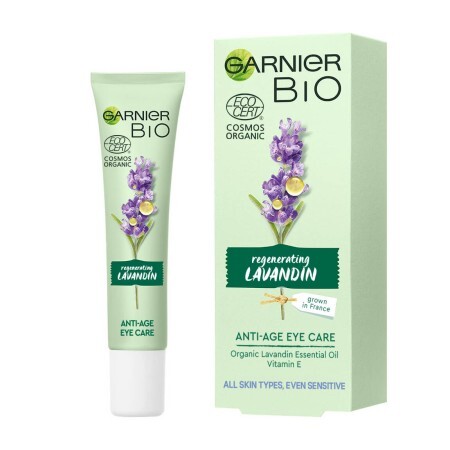 Aнтивозрастной крем Garnier Bio Lavandin с экстрактом лаванды для кожи вокруг глаз, 15 мл