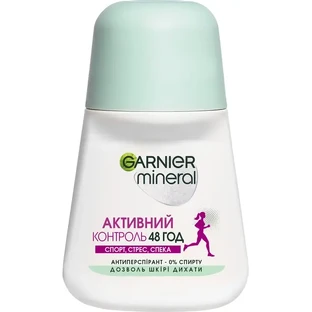 Дезодорант шариковый Garnier Mineral женский Активный контроль Спорт Стресс 50мл