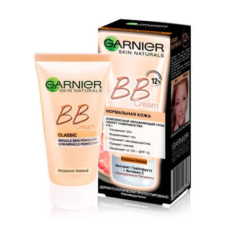 ВВ-крем Garnier Skin Naturals Комплексний зволожуючий крем натурально-бежевий SPF 15, 50мл: ціни та характеристики