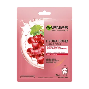 Суперзволожуюча тканинна маска Garnier Skin Naturals Аква Бомба для шкіри обличчя з ознаками вікових змін 28 г