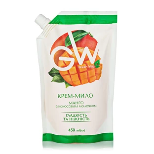 Крем-мило Green Way Манго з кокосовим молочком 450 мл дой-пак