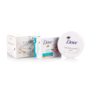 Подарунковий набір Dove З ніжністю та турботою (Крем 75 мл + Крем-мило 100 г)