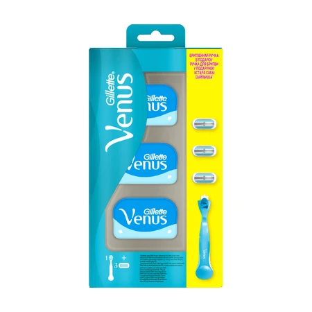 Станок для бритья Gillette Venus женский с 3 сменными картриджами: цены и характеристики