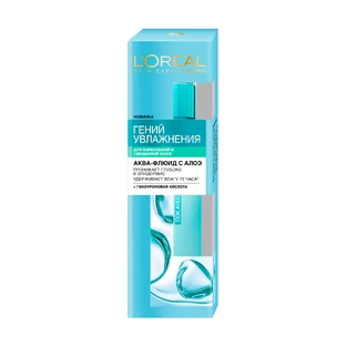 Аква-флюид для лица L'Oreal Paris Гений увлажнения для нормальной и смешанной кожи с соком алоэ и гиалуроновой кислотой 70 мл