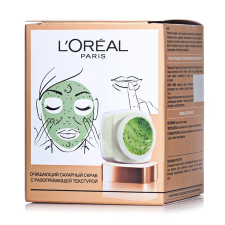 Цукровий скраб для обличчя L’Oreal Paris Очищувальний три натуральних цукри і ківі 50 мл: ціни та характеристики