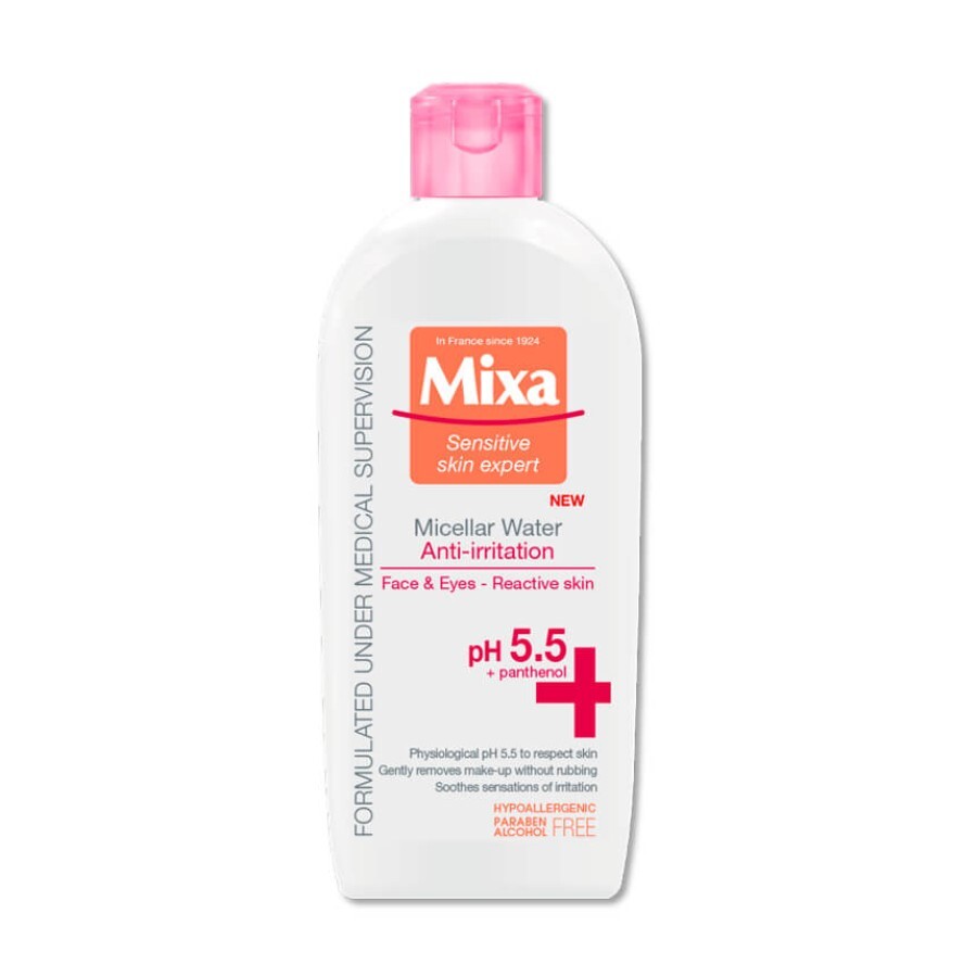 Міцелярна вода Мixa Sensitive Skin Expert pH 5.5 Проти подразнення для чутливої шкіри схильної до почервоніння 400 мл: ціни та характеристики